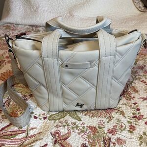 Lug Dory style Ivory Quilted Tote Bag, Crossbody bag, bucket bag